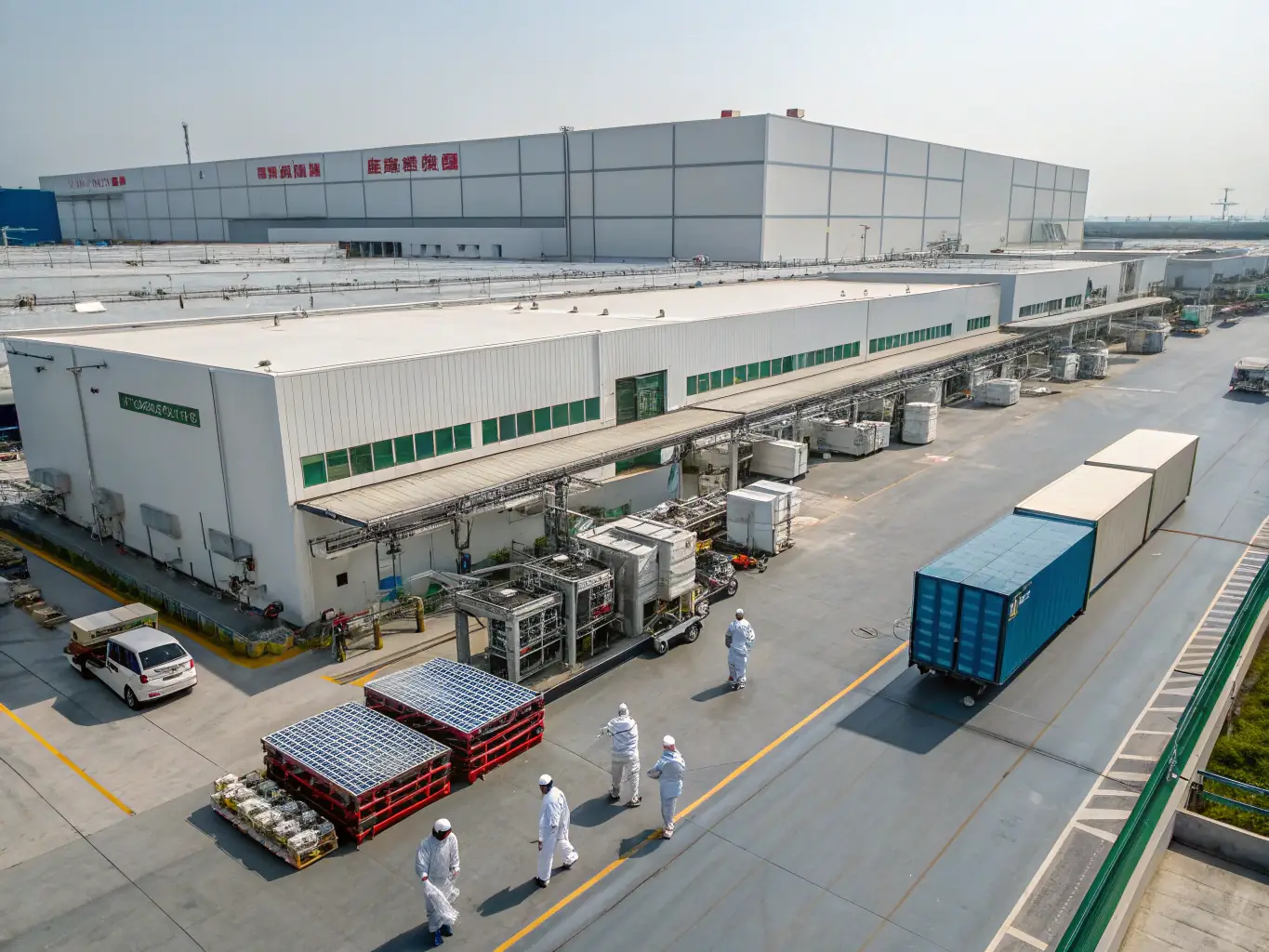 A professional photograph of a vape manufacturing facility in Shenzhen, China, showcasing advanced production equipment and quality control processes. The image should convey a sense of trust and reliability.